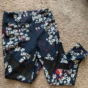 Navy Blue floral/eye patterned athletic pants